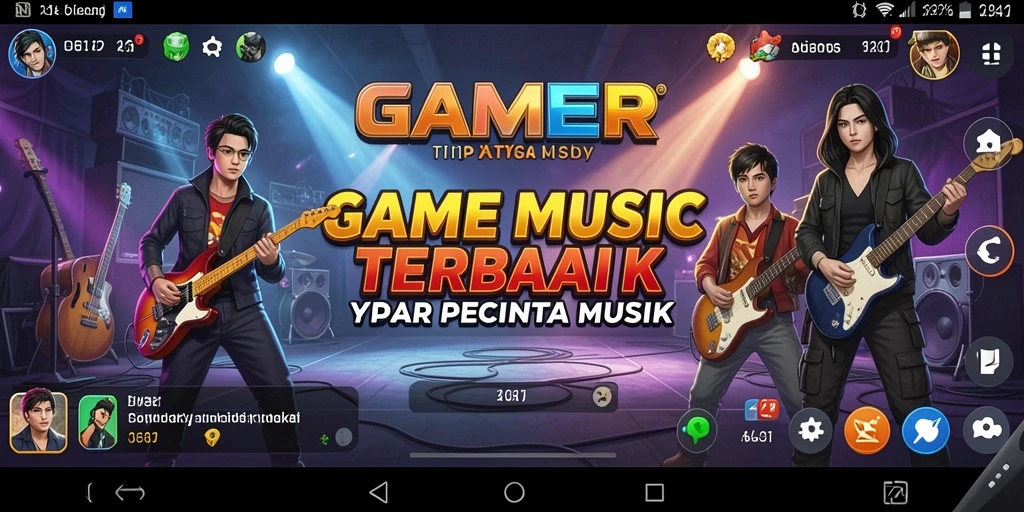 Tampilan gameplay GAMERP yang menampilkan interaksi dengan musik.