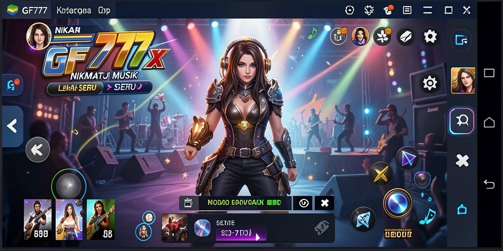 Tampilan gameplay GF777 yang penuh warna dan energik.