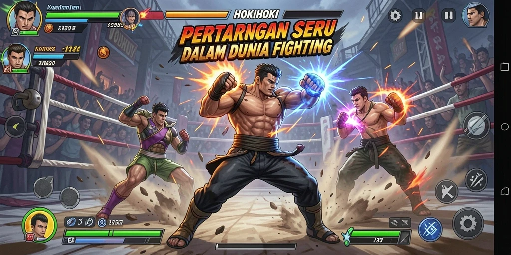 Tampilan gameplay HOKIHOKI yang menegangkan dan seru.