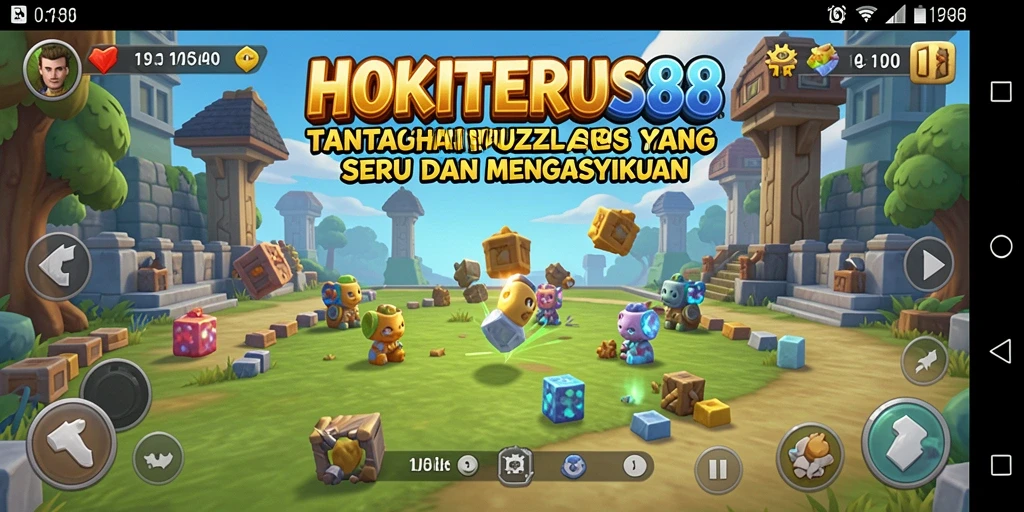 Screenshot gameplay HOKITERUS88 menunjukkan tantangan puzzle yang menarik.