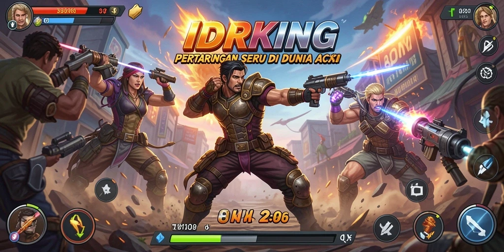 Screenshot gameplay IDRKING menampilkan aksi pertempuran yang mendebarkan.