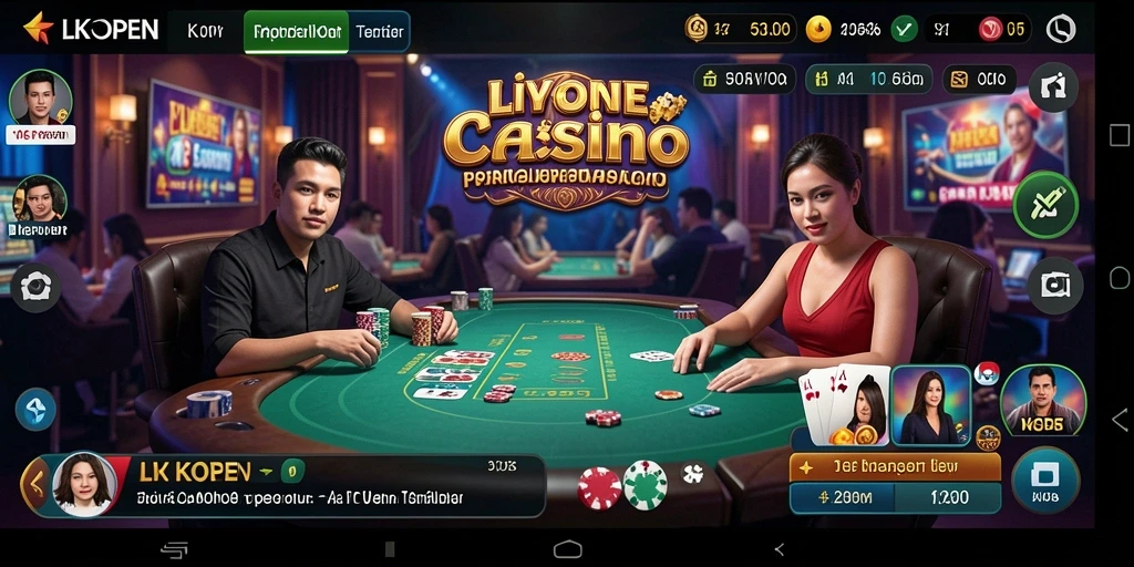 Gameplay seru LKOPEN menampilkan suasana kasino yang nyata.