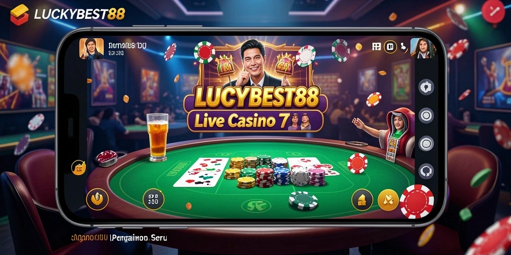 Tampilan gameplay LUCKYBEST88 dengan dealer langsung dan permainan menarik.