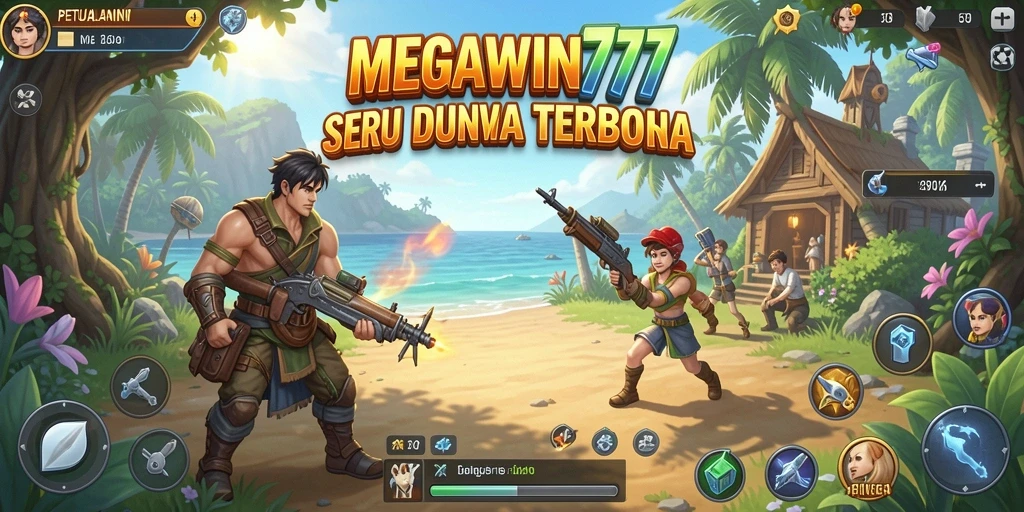 Screenshot gameplay MEGAWIN777 yang menunjukkan dunia terbuka yang luas.