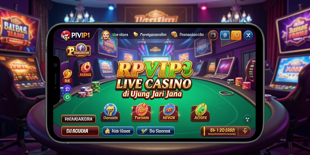 Tampilan gameplay Live Casino RPVIP1 dengan dealer langsung yang profesional.