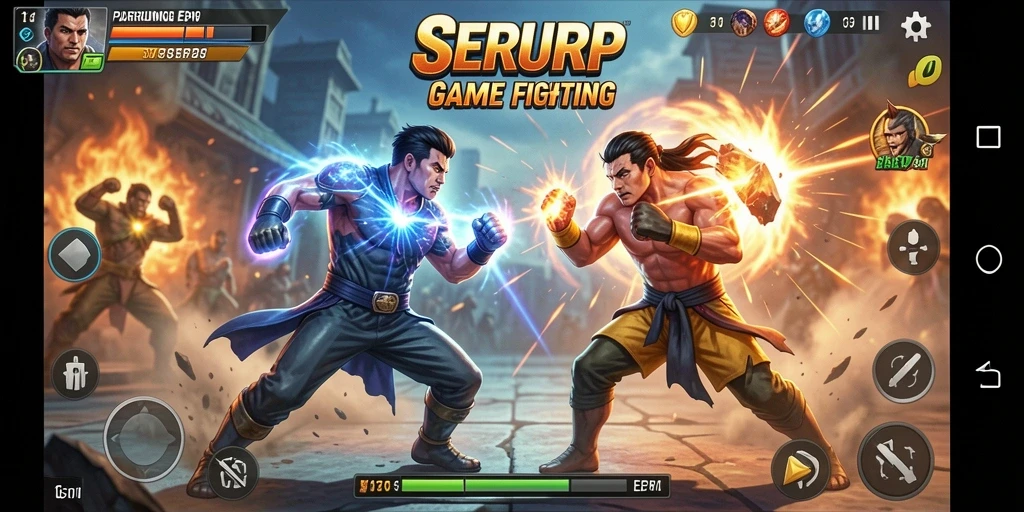 Tampilan gameplay SERURP yang mendebarkan dan penuh aksi pertarungan.
