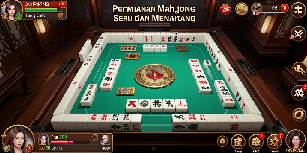 Tampilan gameplay SVIPWINS dalam suasana Mahjong yang seru.