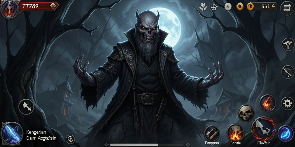 Tampilan gameplay menegangkan di dunia kegelapan